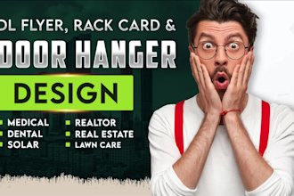 make door hanger, dl flyer, rack card for solar, lawn care