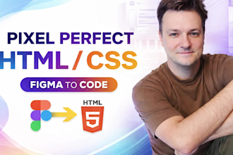 convert your figma to HTML CSS js pixel perfect mobile responsive