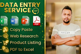 data entry specialist for any project