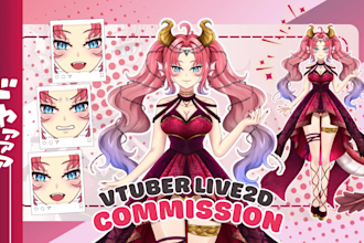 draw live2d vtuber model rig character in anime art style ready for stream