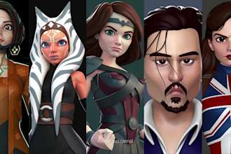do 3d character modeling for animation, games, printing, nft
