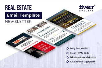 design real estate email template, responsive HTML newsletter, email templates