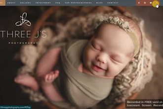 build personal portfolio website photography website and pixieset website