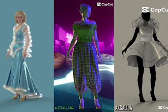 create stylish 3d turntable renders for 3d models, 3d fashion, and 3d clothing