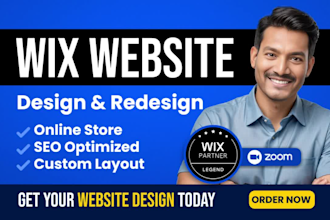 create wix website design, redesign wix website, wix online store