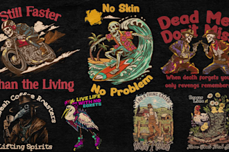 design authentic vintage americana art for t shirts and merch