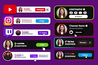 make animated youtube subscribe and social media lower thirds