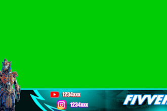 design gaming overlay for pubg fortnite with character