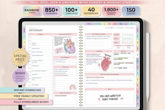 create printable and editable digital journal, hyperlink planner, canva ebook