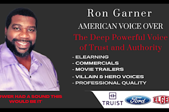 record a deep powerful american male voice over