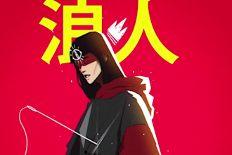 draw an anime or cartoon album cover art