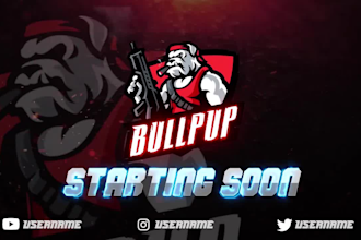 create animated starting soon, brb, stream ending screen
