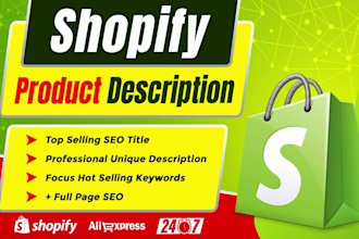 do SEO friendly shopify product descriptions for shopify product listings