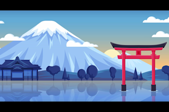 create flat vector landscape illustration for you