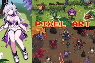 do pixel art character sprites animation, game assets,2d  rpg sprite animation