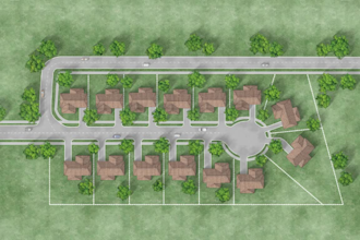 design site plan, subdivision layout with rendering