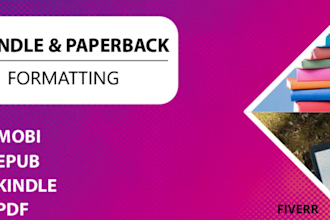 professionally format your book for amazon KDP, lulu, ingramsparks, smashwords
