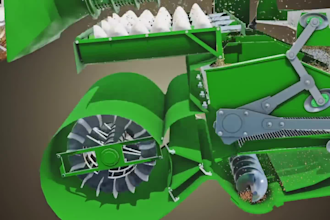 create 3d agricultural machinery animation and farming equipment videos