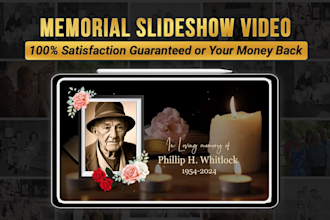 create emotional memorial photo slideshow and funeral tribute videos