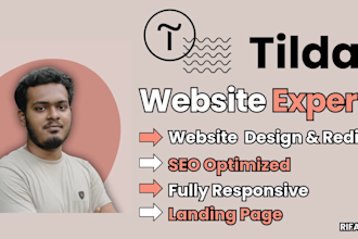 design, redesign tilda website, responsive landing page, ecommerce website, seo