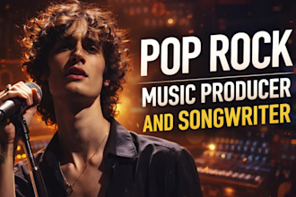 produce pop rock and indie rock song with vocal, lyrics and full production