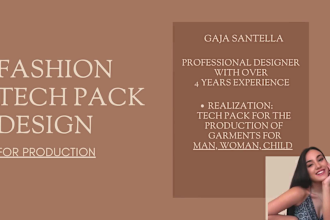 create clothing fashion tech pack for fashion collection