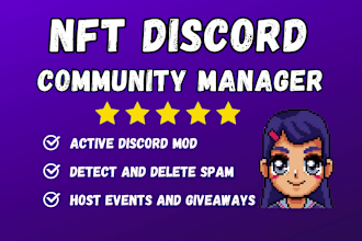 be your nft discord moderator, admin, mod and manager