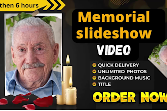 create funeral photo slideshow, memorial slideshow video