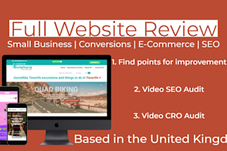 perform a website review and suggest improvements on video