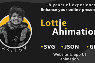 create flat illustration animation and svg, GIF, json for your website app UI