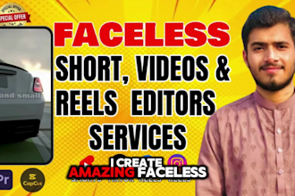edit faceless youtube shorts, tiktok, instagram reels, podcast clips and videos