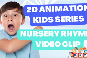 do unique 2d kids animated videos, nursery rhymes and songs