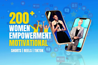 create 200 women motivational shorts
