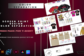 tshirt screen print color separation with tech pack