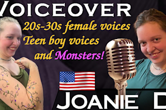 record an adult female voice in american english voiceover