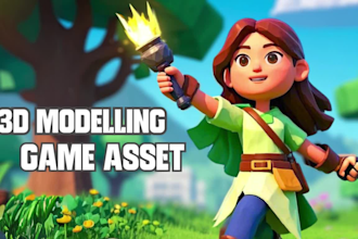 modeling 3d character, texturing and rigging for 3d asset using blender