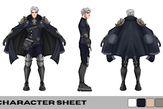 make a character sheet with a unique art style