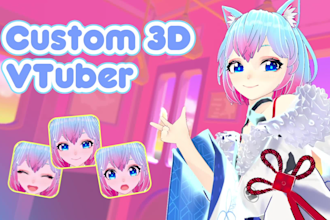 create 3d character model for vroid, vrchat avatar, and vtuber