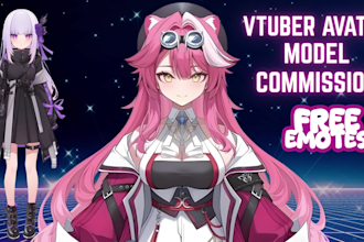 create custom debut ready live2d vtuber model avatar in anime style for stream