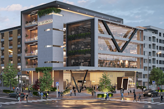 design 3d architectural exterior modeling rendering of house commercial building