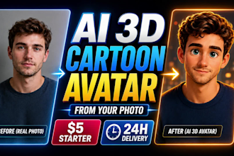 create a custom ai 3d cartoon avatar from your photo