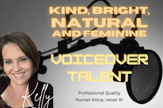 do a bright or deep genuine millennial young mother voice over for youtube etc