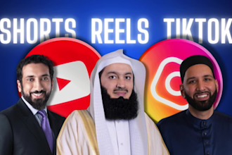 create islamic reels, youtube videos, shorts and tiktok