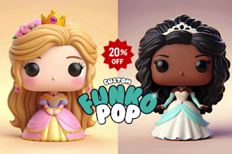 create 3d funko pop character modeling ready for 3d printing