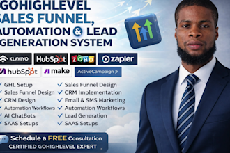 do gohighlevel automation and setup campaigns workflows, setup highlevel website