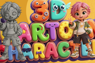 create 3d cute characters, animals, cartoon modeling for mascot or 3d print