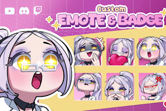 create custom twitch emotes in chibi anime style for your streaming purposes