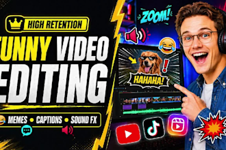 edit funny high retention videos for youtube tiktok and reels