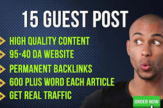 write and publish 15 guest post backlinks contextual dofollow SEO link building