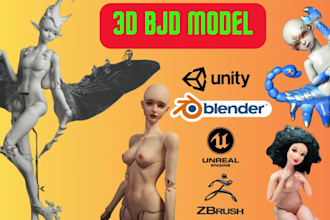 sculpt 3d flexi toy, 3d bjd articulated model, 3d head and bust for 3d printing